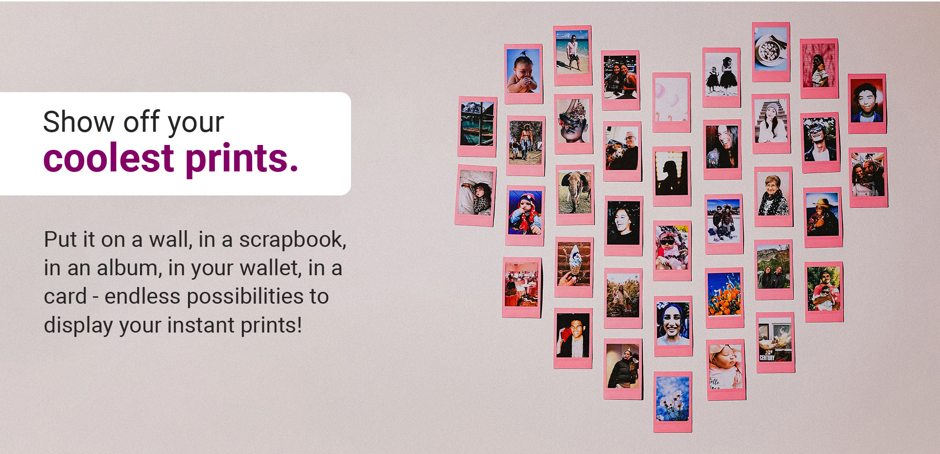 Instax Films - Displayed on a wall