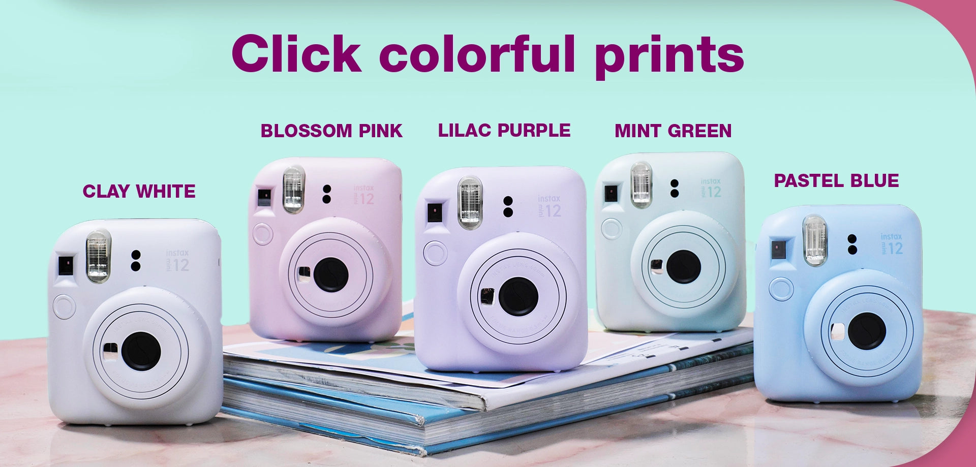 Instax mini 12 with multiple colour options