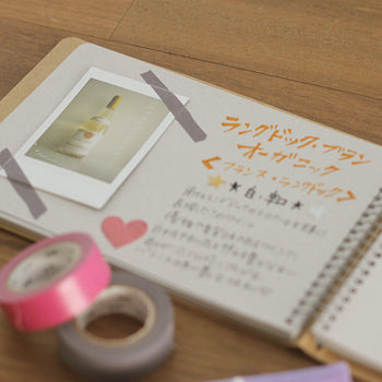 Wine tasting journal with instax photos