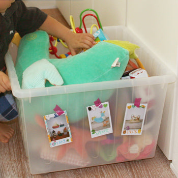 Toy organizing with instax photos