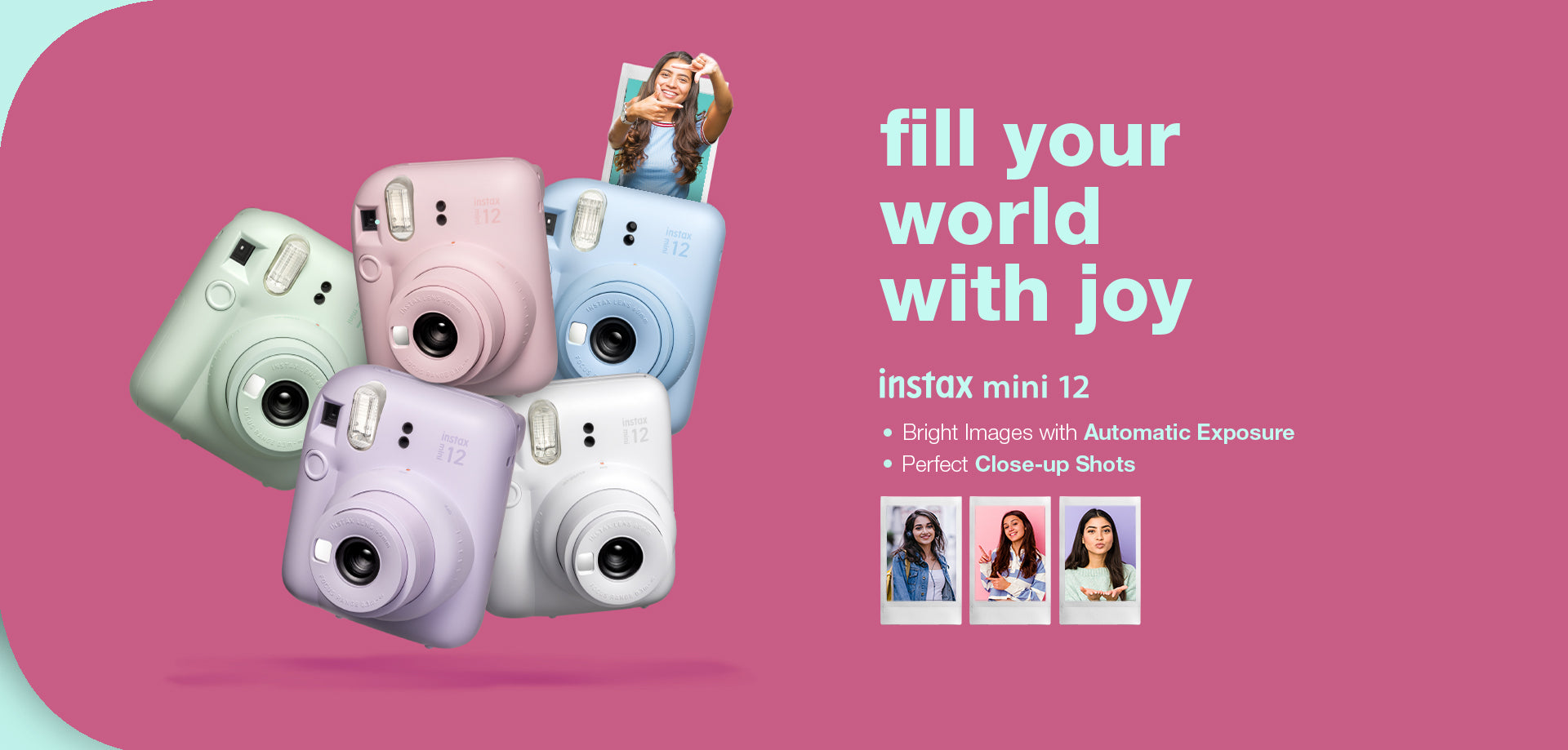 Instax mini 12 with close-up shot feature