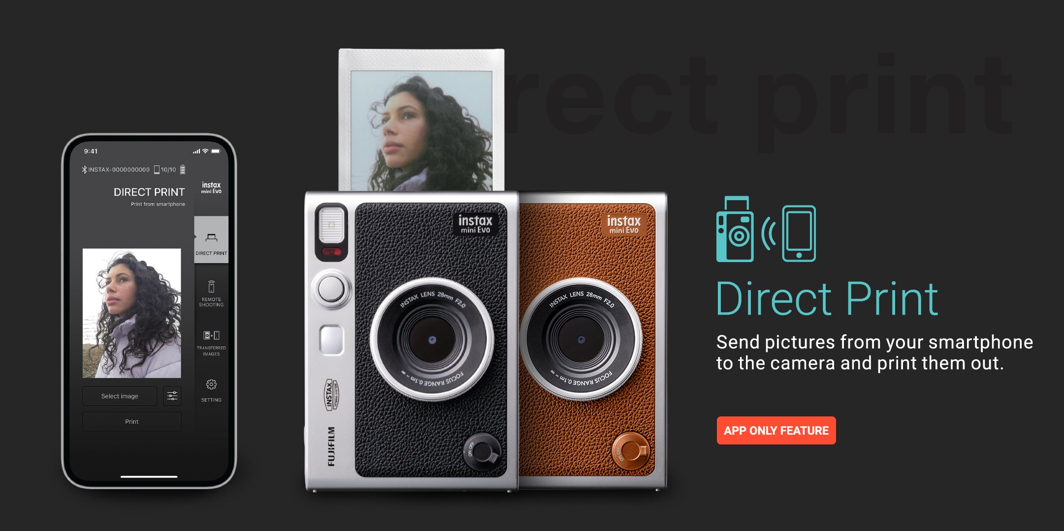 Instax mini evo with Direct Print Feature