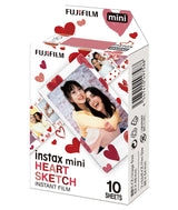 Instax Mini Heart Sketch Film - 10 Sheets Per Pack