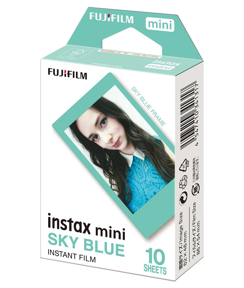 Instax Mini Designer Film - Sky Blue Frame - 10 Sheets Per Pack