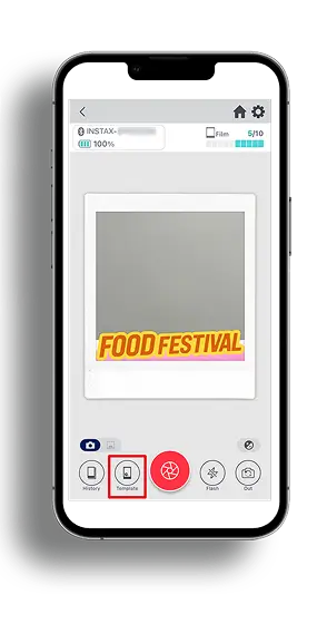 Tap the "Template" button on the shooting screen, then select a video template.