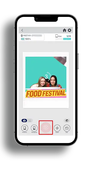 Press the shutter button to start video template playback.