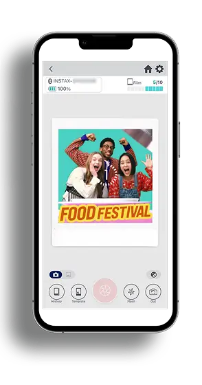 Save the template in the instax Biz™ app.