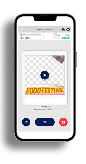 Save the template in the instax Biz™ app.