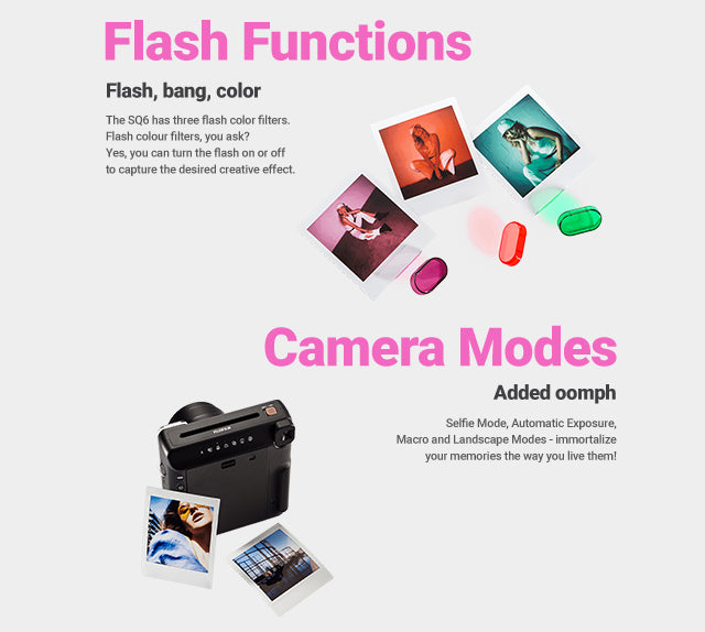 Flash Functions & Camera Modes - Instax Square SQ 6
