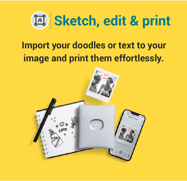 Instax SQ Link Square Printer - Doodle & print
