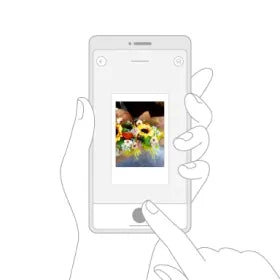 When you finish editing, tap the print button (center)