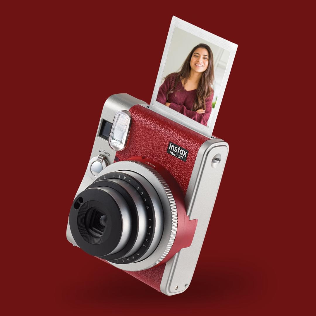 Fujifilm + Instax Mini 90 Neo Classic Camera, Instant Film Camera –  Red