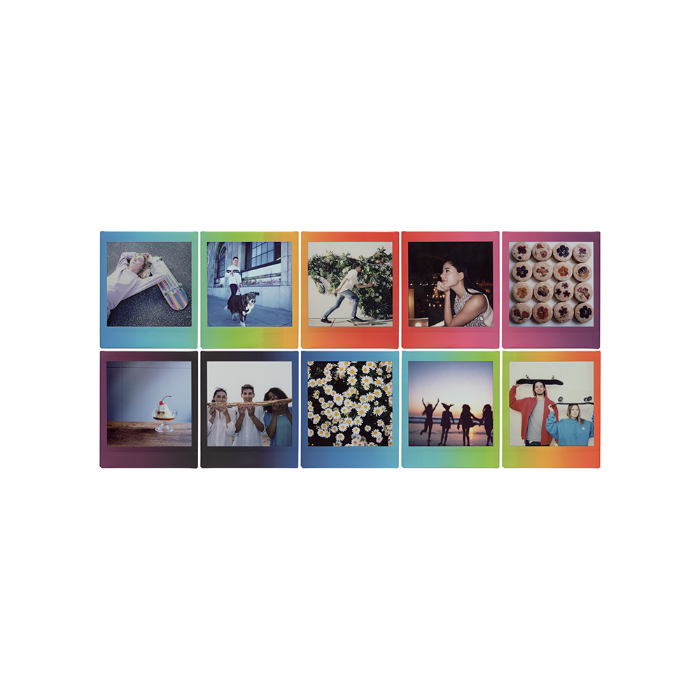 Instax square designer film- Rainbow frame  (10 sheets)