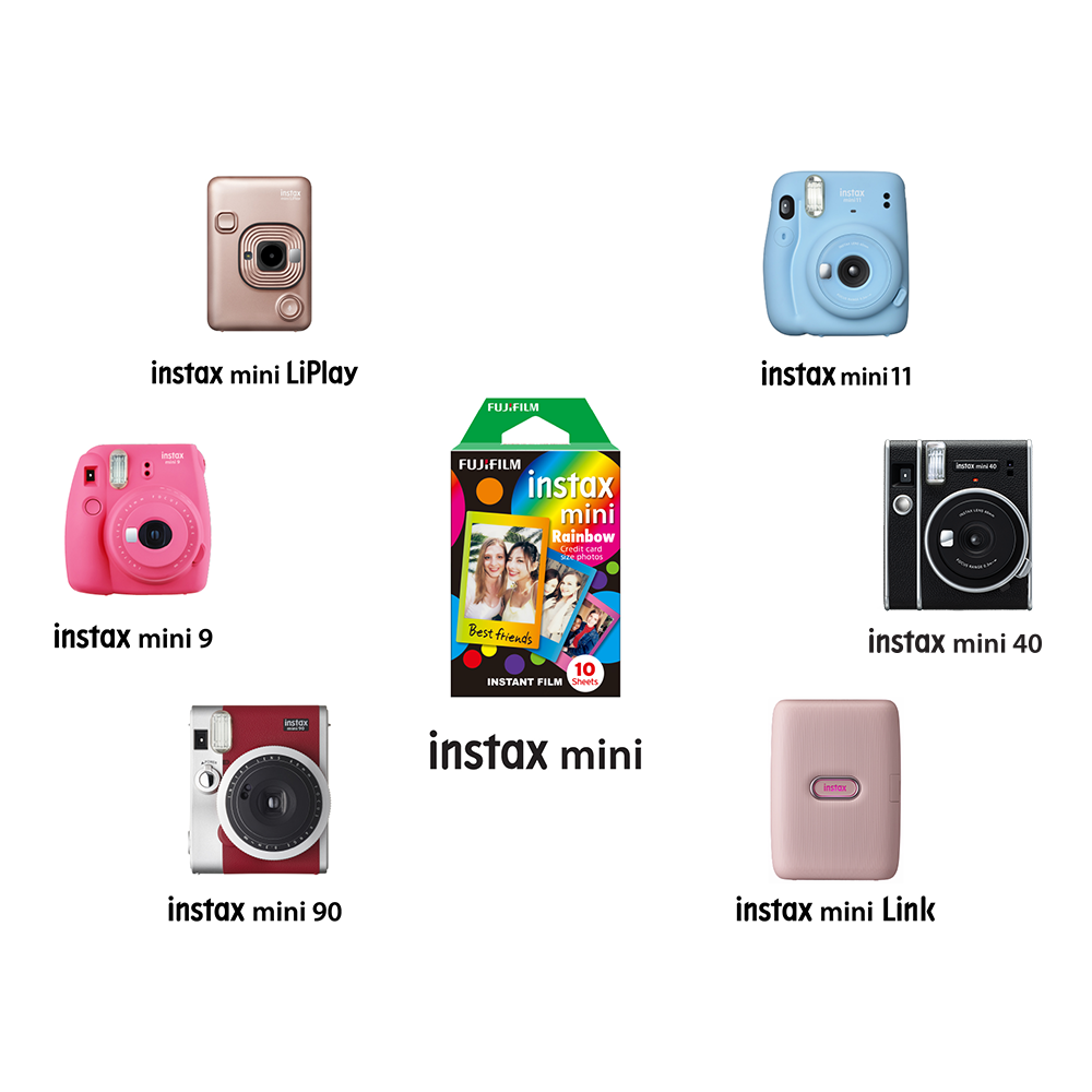 Instax mini designer film- Rainbow frame (10 sheets)