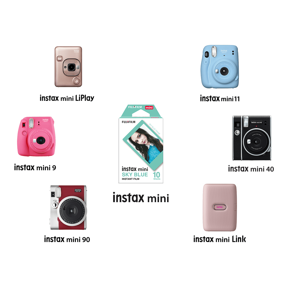 Instax Mini Designer Film - Sky Blue Frame (10 sheets)